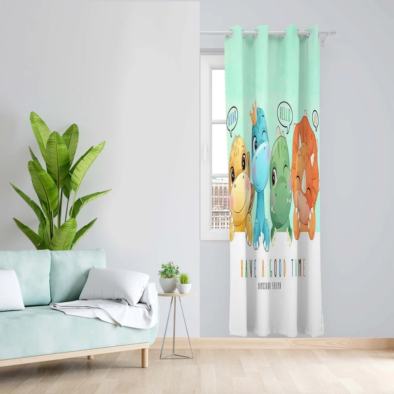 پرده طرح کارتونی مدل مخمل پانچی کد 5137 z سایز 140x200 سانتی متر