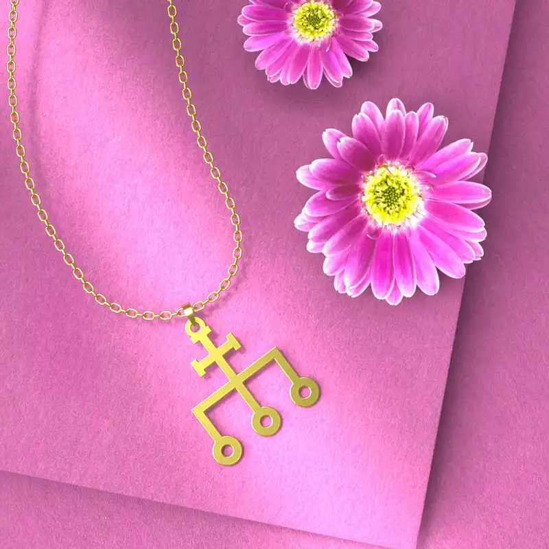 گردنبند طلا 18 عیار زنانه مدوپد مدل هندسی کد D3-1-1089