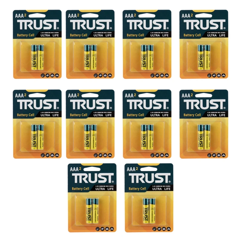 باتری نیم قلمی تراست مدل Ultra Life بسته 20 عددی