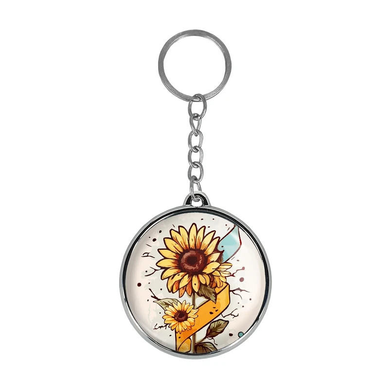 جاکلیدی خندالو طرح گل آفتابگردان مدل دوطرفه کد 2953929540