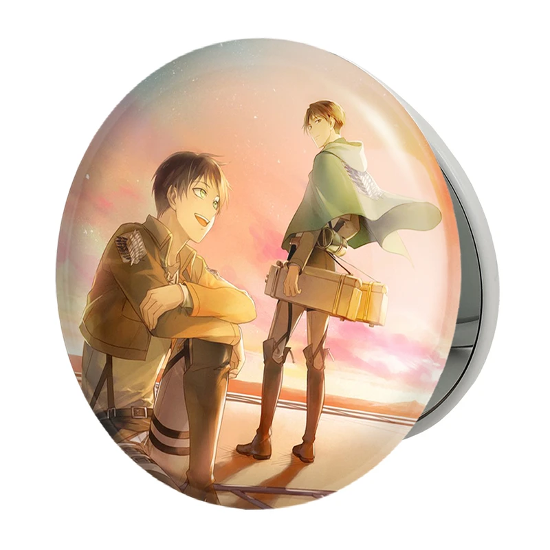 آینه جیبی خندالو طرح لیوای و ارن انیمه اتک آن تایتان Attack on Titan مدل تاشو کد 10994 