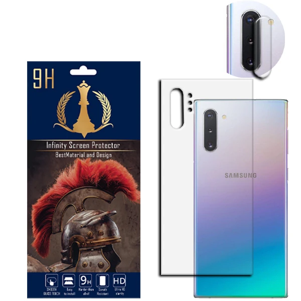 محافظ لنز دوربین اینفینیتی مدل po3 مناسب برای گوشی موبایل سامسونگ GALAXY NOTE 10 PLUS به همراه محافظ پشت گوشی