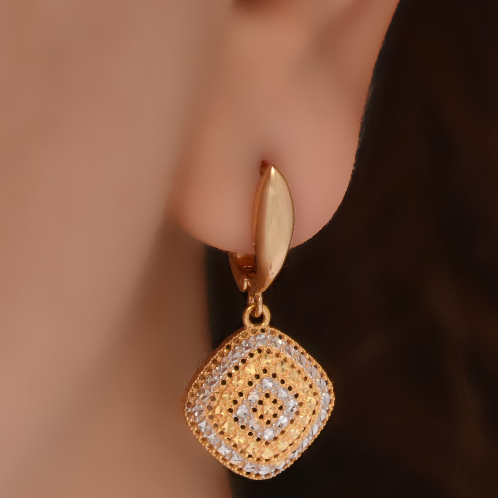 نیم ست طلا 18 عیار زنانه طلای مستجابی مدل آوا تراش کد 675 -  - 4
