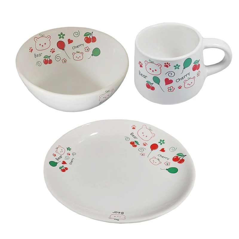 ظرف غذای کودک 3 تکه طرح خرسی کد 160282