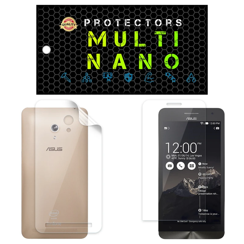 محافظ صفحه نمایش مولتی نانو مدل X-SFT مناسب برای گوشی موبایل ایسوس Zenfone 6 2014 / A600CG / A601CG به همراه محافظ پشت