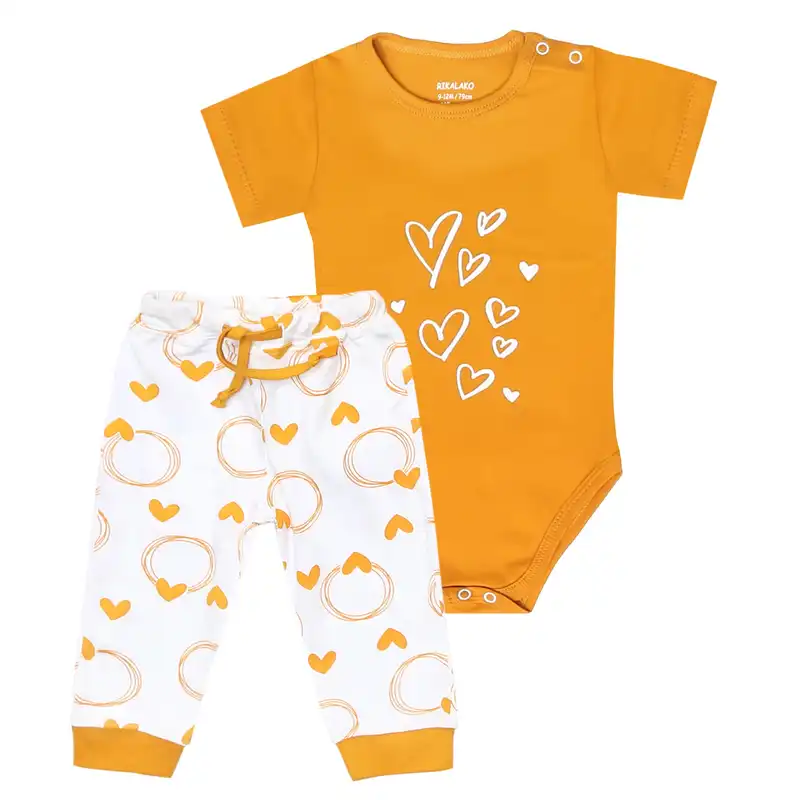 بادی آستین کوتاه نوزادی ریکالاکو مدل دلا