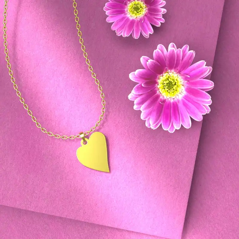 گردنبند طلا 18 عیار زنانه مدوپد مدل قلب کد E3-1-1168