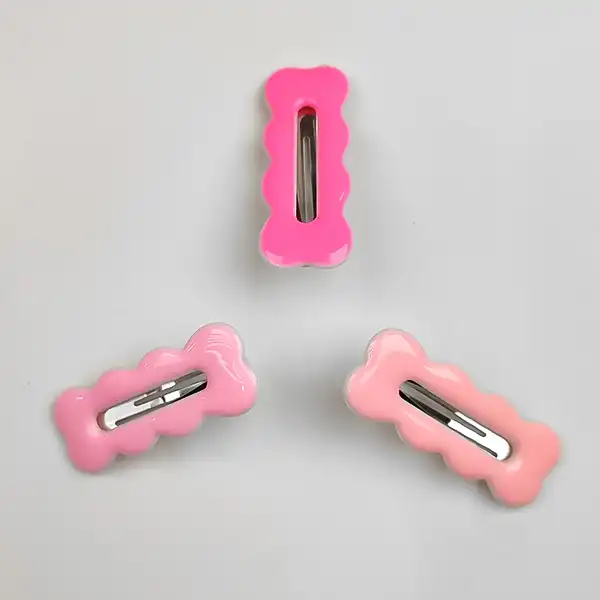 گیره مو زنانه مدل تق تقی مستطیلی براق کد 4072 بسته 3 عددی