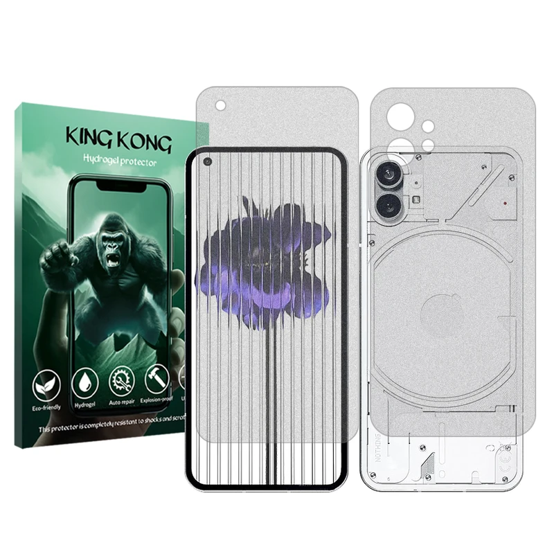محافظ صفحه نمایش مات کینگ کونگ مدل Tough مناسب برای گوشی موبایل ناتینگ Phone 1 به همراه محافظ پشت گوشی