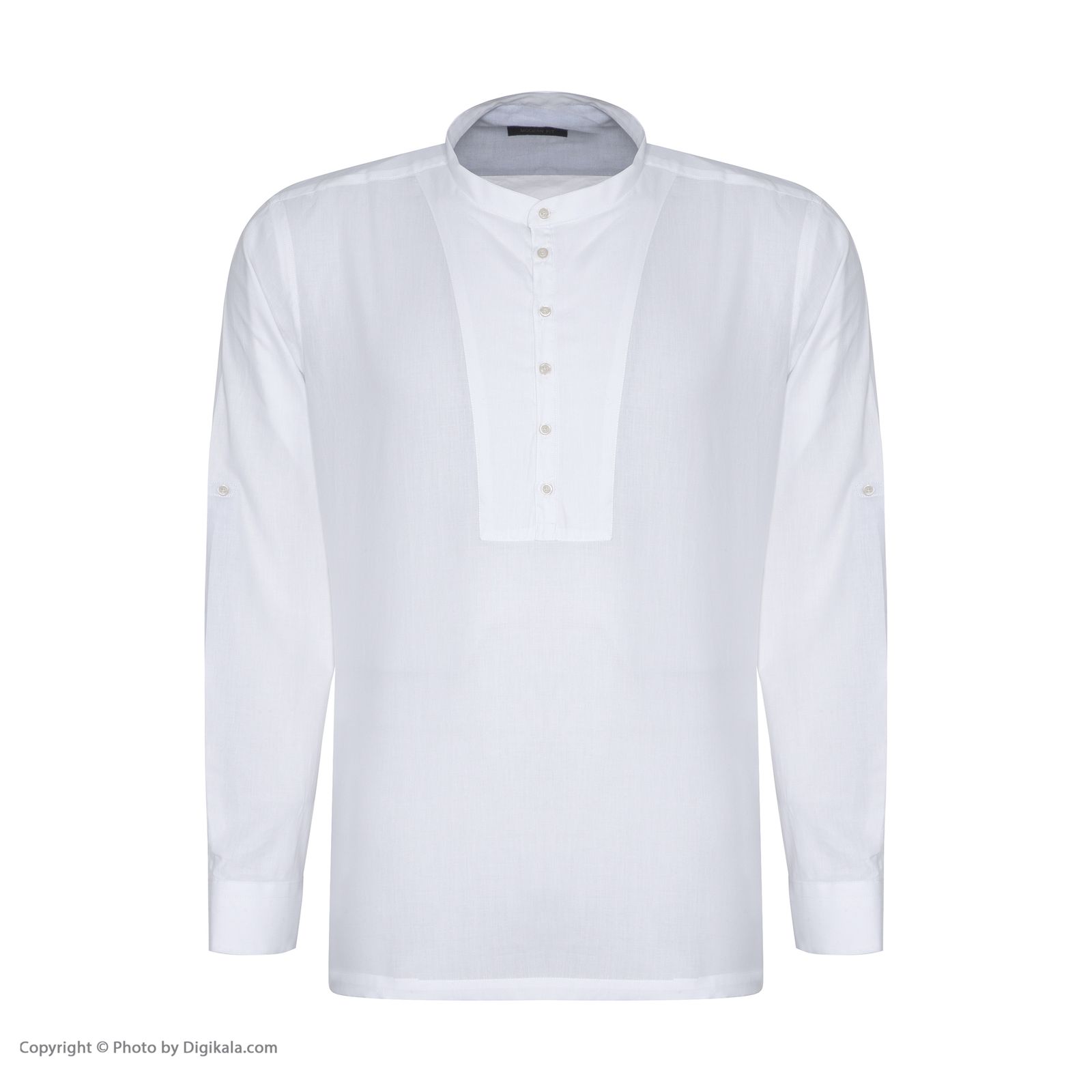 پیراهن آستین بلند مردانه ایکات مدل PST1152419 رنگ سفید -  - 4