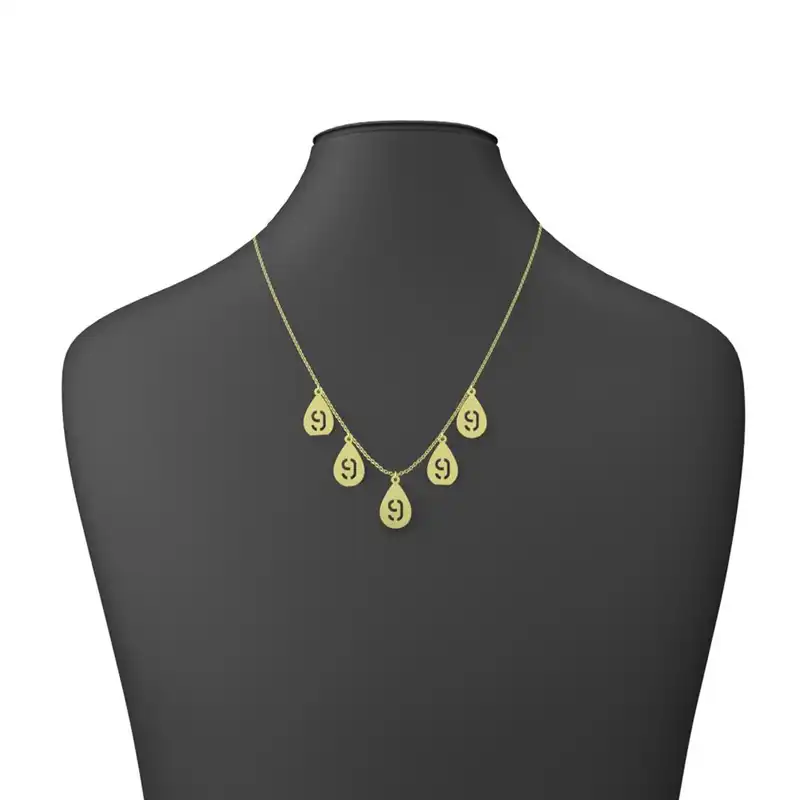 گردنبند طلا 18 عیار زنانه مدوپد مدل عدد 9 کد RNA12846