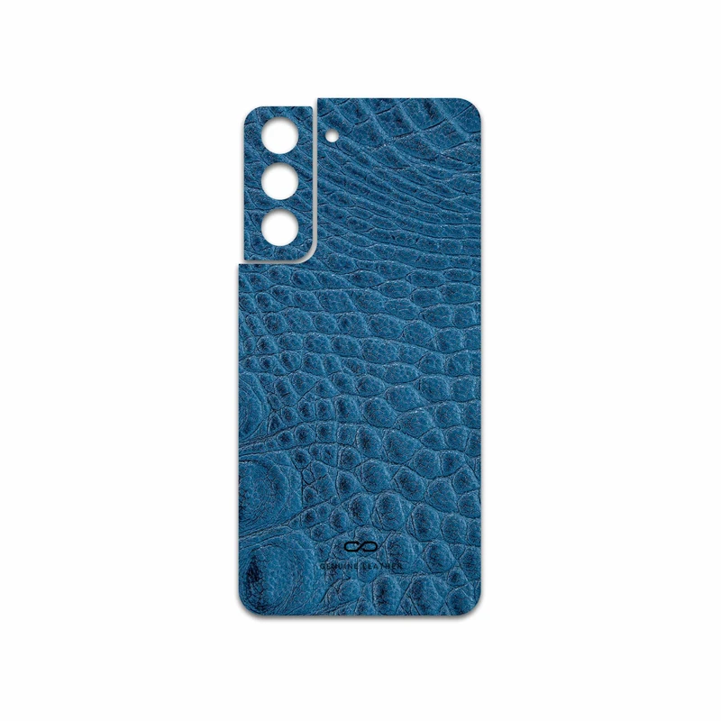 برچسب پوششی ماهوت مدل Blue-Crocodile-Leather مناسب برای گوشی موبایل سامسونگ Galaxy S21 FE 5G