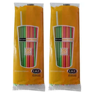 نی نوشیدنی یکبار مصرف مدل صاف دو بسته 100 عددی