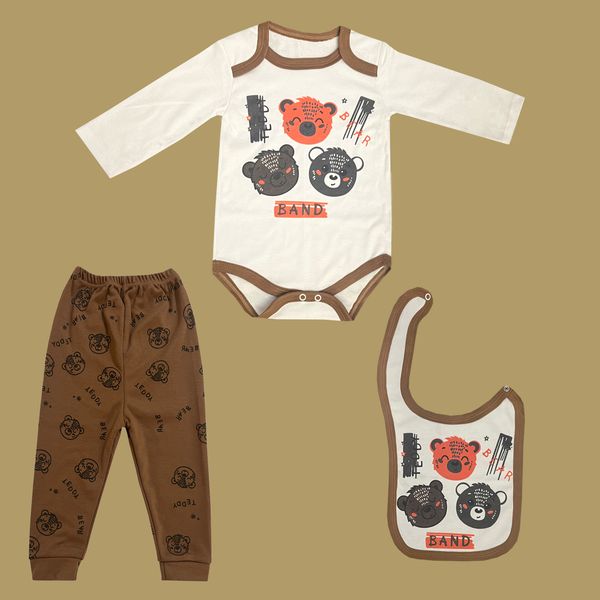 ست 3 تکه لباس نوزادی مدل bear400