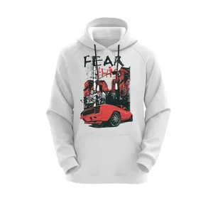 هودی زنانه مدل ماشین کد E10 رنگ سفید