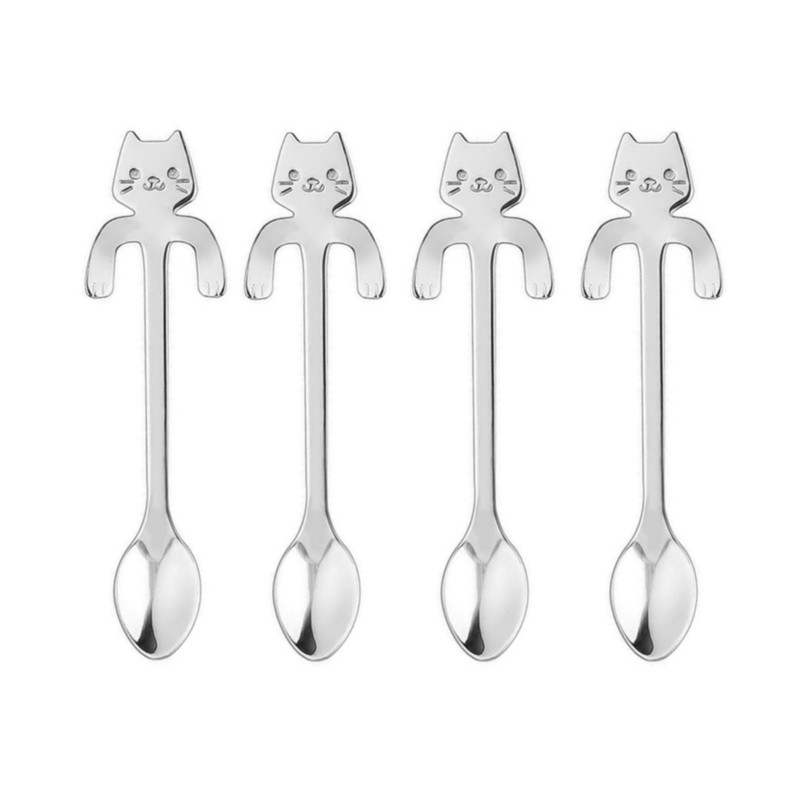 قاشق چایخوری مدل گربه بسته 4 عددی