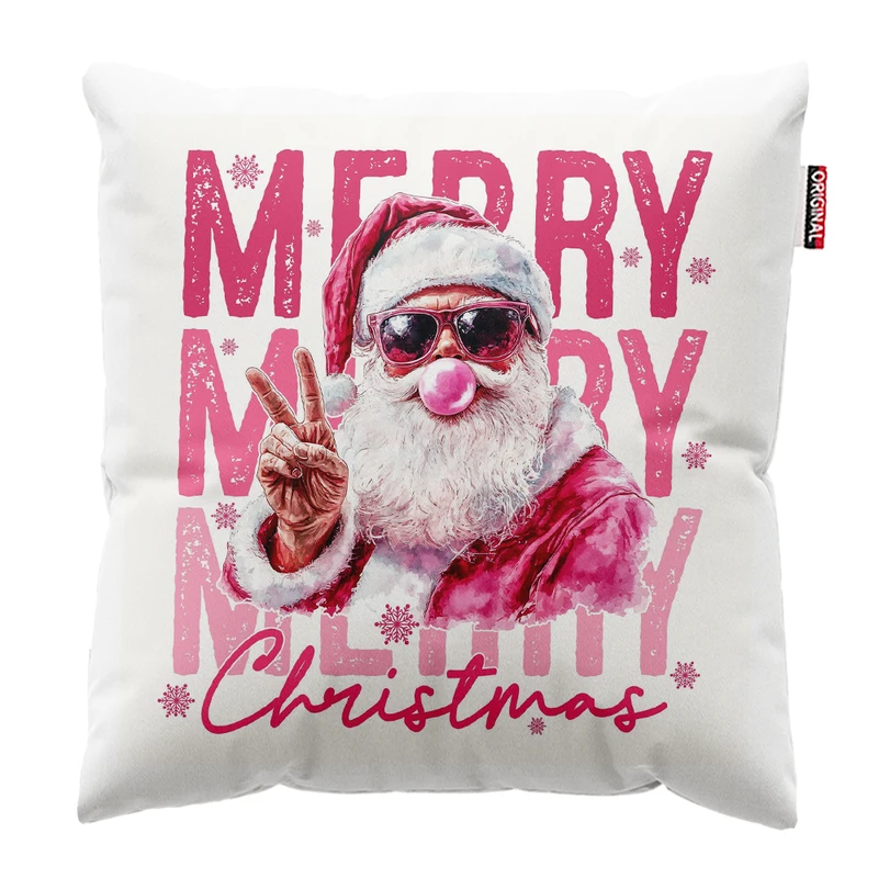 کوسن پاد آفرین مدل کریسمس طرح بابانوئل کاج گوزن آدم برفی کد PK302618 سایز 30*30 سانتی متر