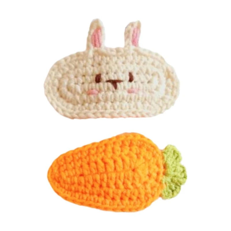 گیره مو دخترانه مدل خرگوش و هویج بسته دو عددی
