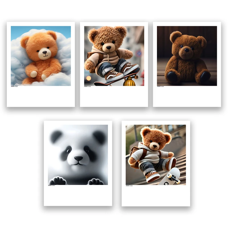 آویز تزیینی عرش مدل فانتزی خرس کد Asa1011 مجموعه پنج عددی