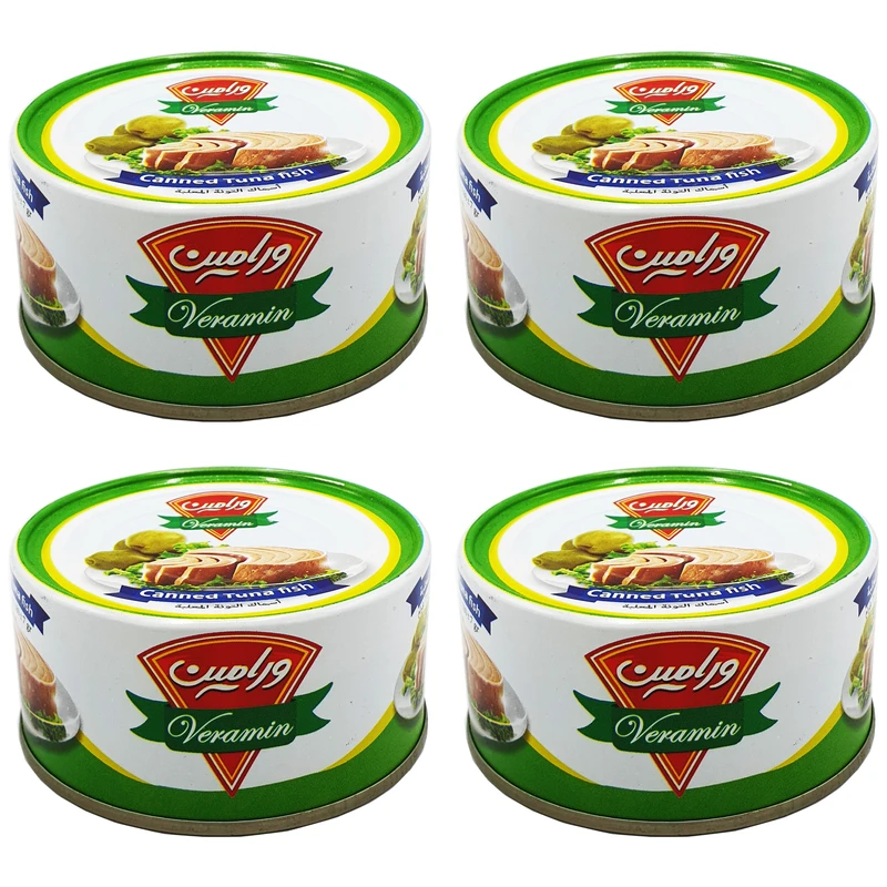 کنسرو ماهی تون در روغن زیتون ورامین - 180 گرم بسته 4 عددی