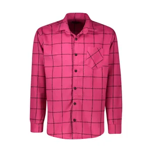 پیراهن آستین بلند مردانه ان سی نو مدل دورا رنگ سرخابی