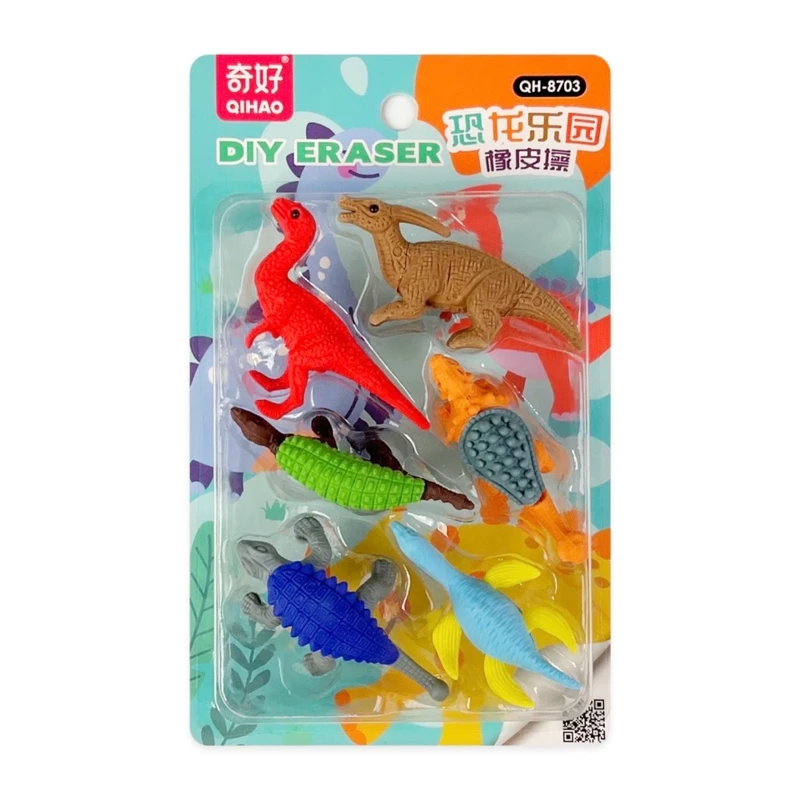 پاک کن مدل فانتزی طرح دایناسور مجموعه 6 عددی