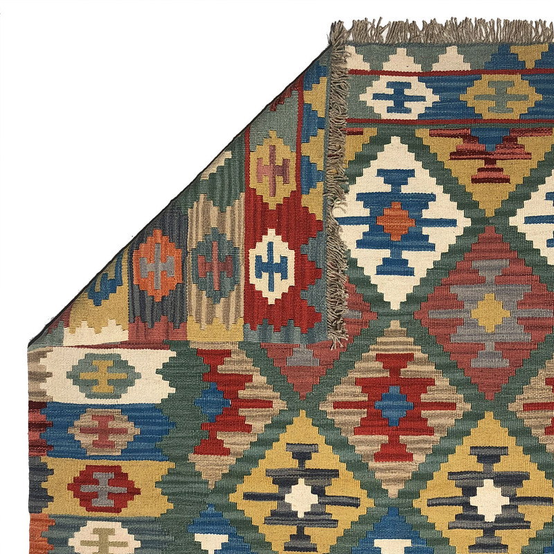 گلیم دستبافت سه متری طرح قشقایی مدل الوان کد 21512