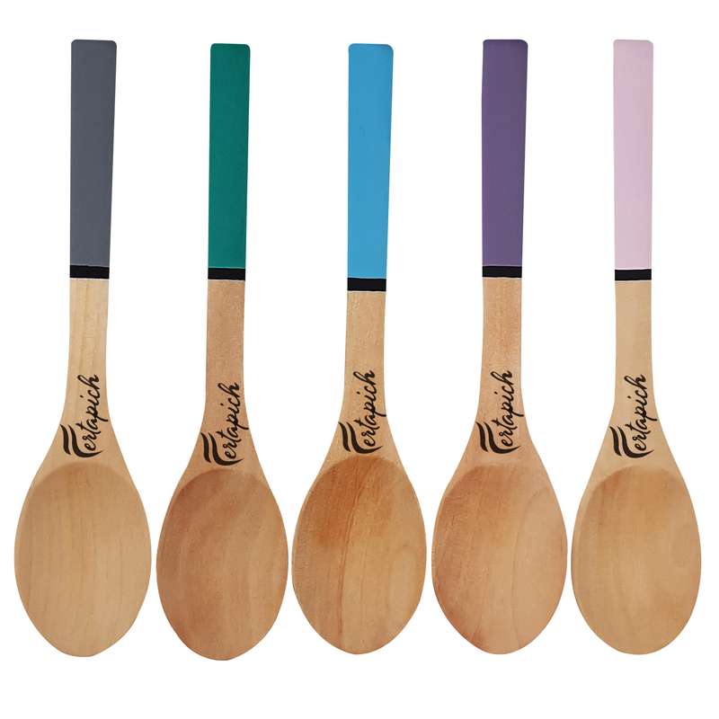  قاشق آشپزی فرتاپیچ مدل چوبی کد S010 بسته 5 عددی