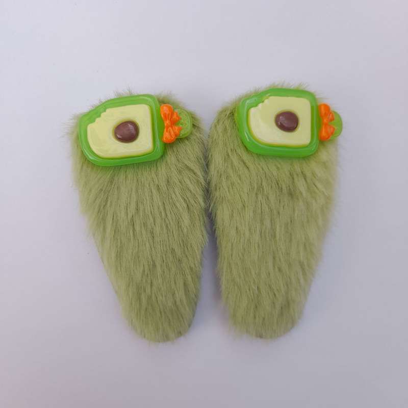 گیره مو دخترانه مدل خز میوه ای GG04 بسته 2 عددی  