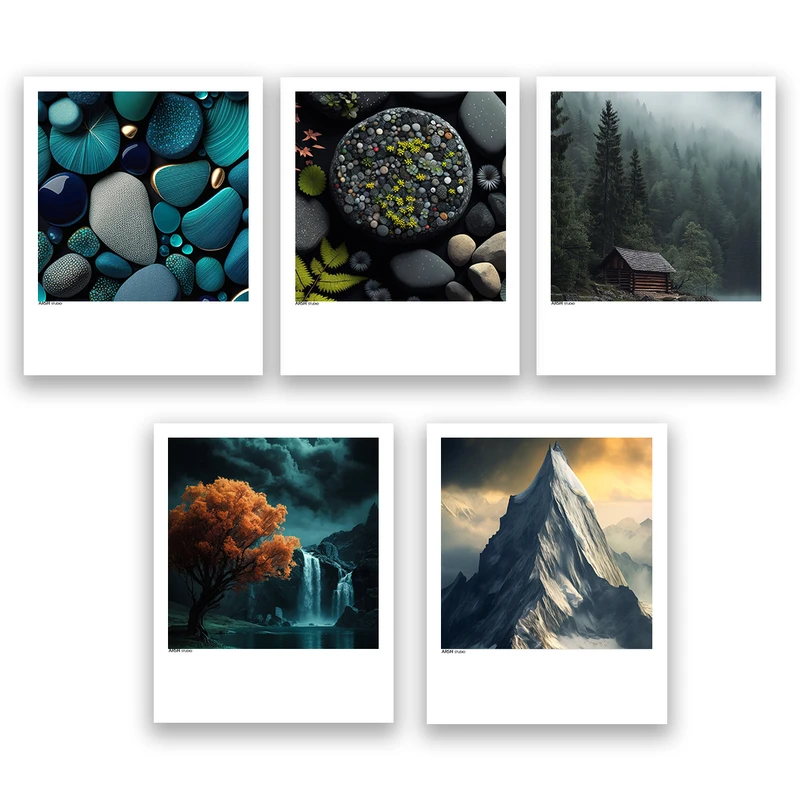 آویز تزیینی عرش مدل فانتزی منظره طبیعت کد Asa1139 مجموعه پنج عددی