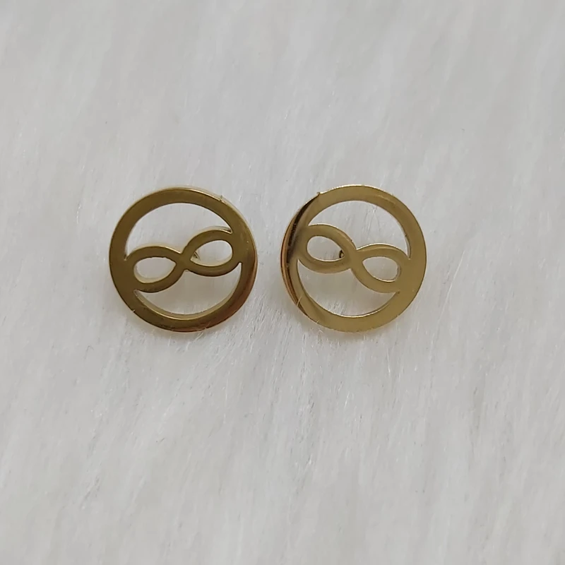 گوشواره زنانه مدل میخی طرح بینهایت کد infin111