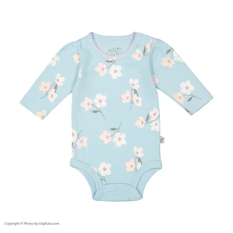 بادی آستین بلند نوزادی نیلی مدل lovly 86180