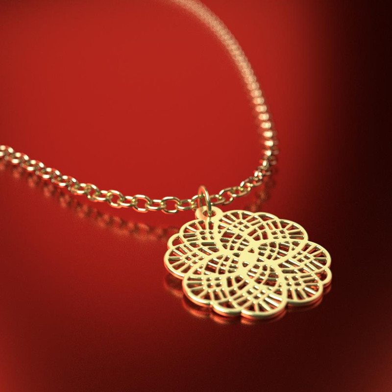 آویز ساعت طلا 18 عیار زنانه مدوپد مدل هندسی کد CA10038