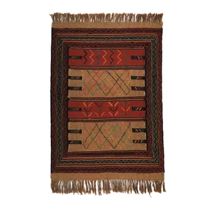 گلیم دستبافت دو متری مدل سفره کردی کد 4020550