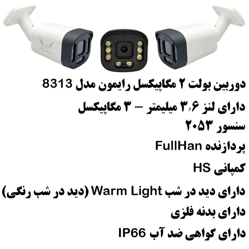 دوربین مداربسته AHD رایمون مدل 2 مگاپیکسل کد 8313 به همراه میکروفون
