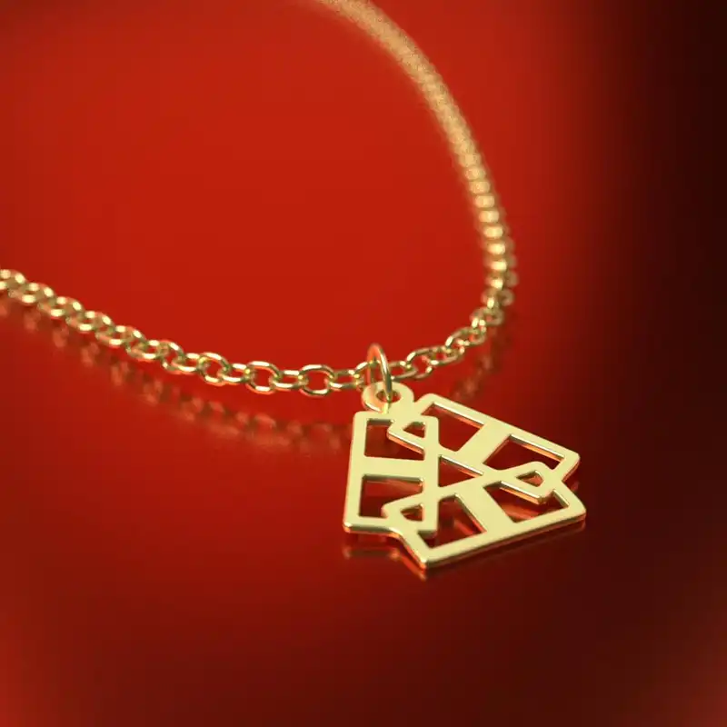 گردنبند طلا 18 عیار زنانه مدوپد مدل هندسی کد RNA10327