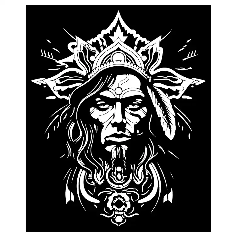 شابلون مدل سرخ پوست کد SP494