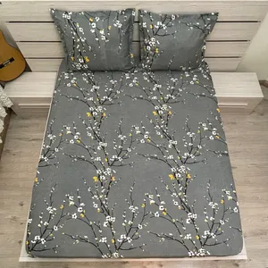 سرویس ملحفه مدل فلاور کد 003 دو نفره سه تکه