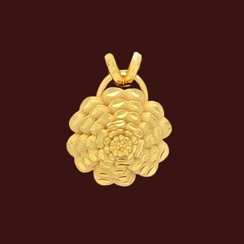 آویز طلا کم اجرت 18 عیار زنانه گالری طلا شمش برلیان مدل گل