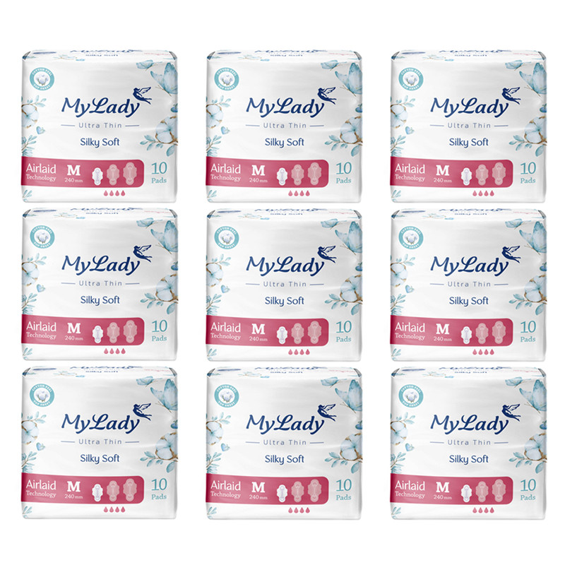 نوار بهداشتی مای لیدی مدل Silky Soft سایز متوسط مجموعه 6 عددی