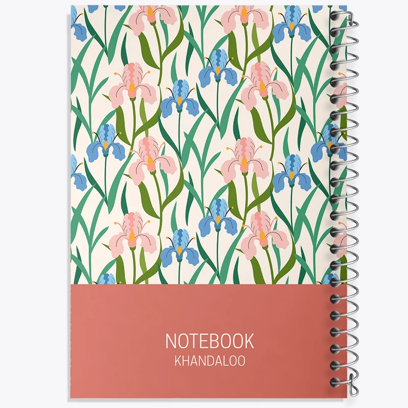 دفتر شطرنجی 50 برگ خندالو مدل گل گلی کد N708