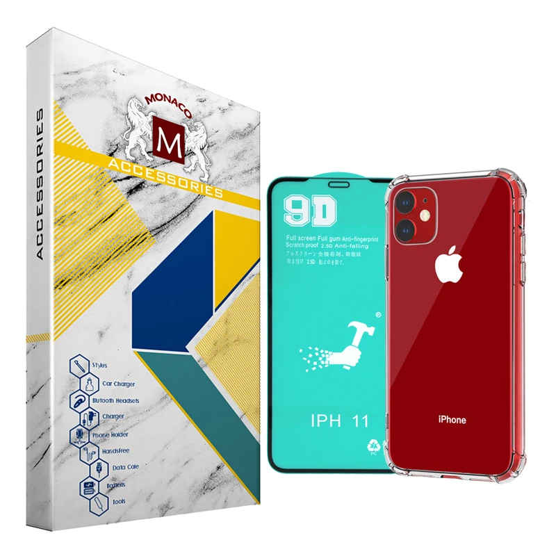 کاور موناکو مدل Shine مناسب برای گوشی موبایل اپل iPhone 11 به همراه محافظ صفحه نمایش سرامیکی