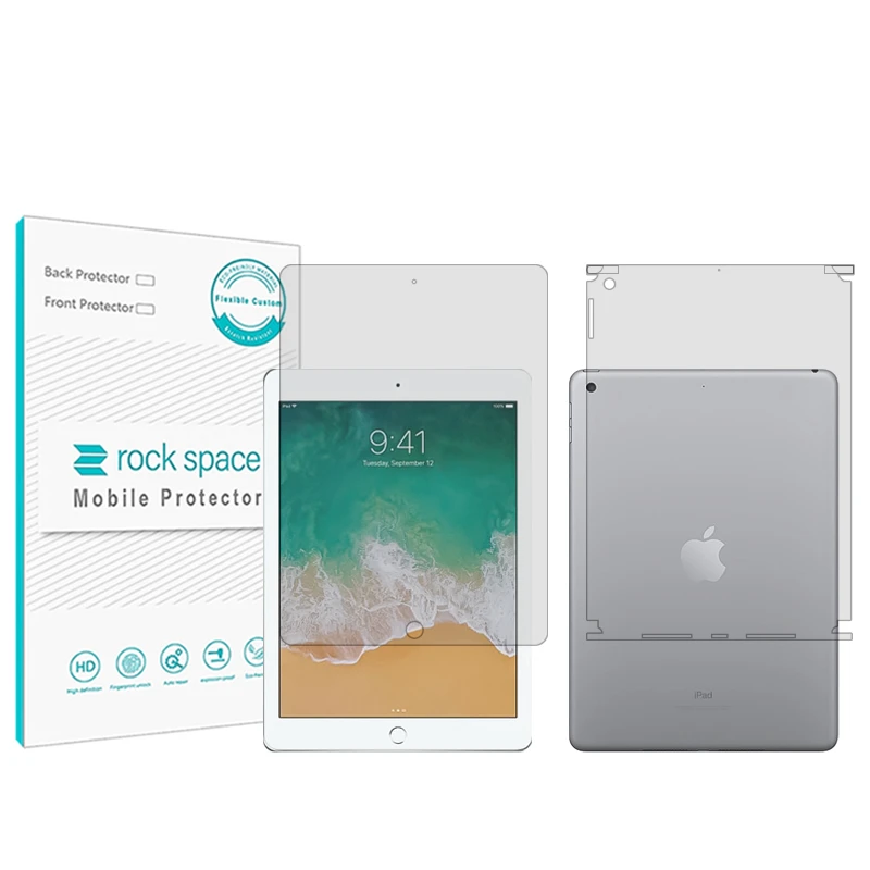 محافظ صفحه نمایش شفاف راک اسپیس مدل Hygel مناسب برای تبلت اپل iPad 9.7 (2018) به همراه محافظ پشت تبلت