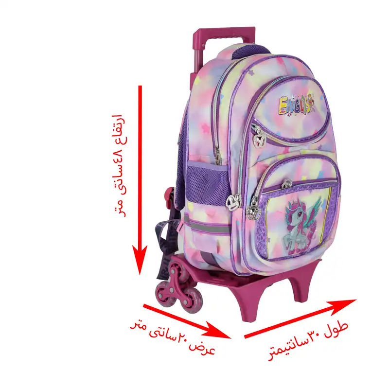 کوله پشتی چرخ دار طرح یونیکورن کد otmls007