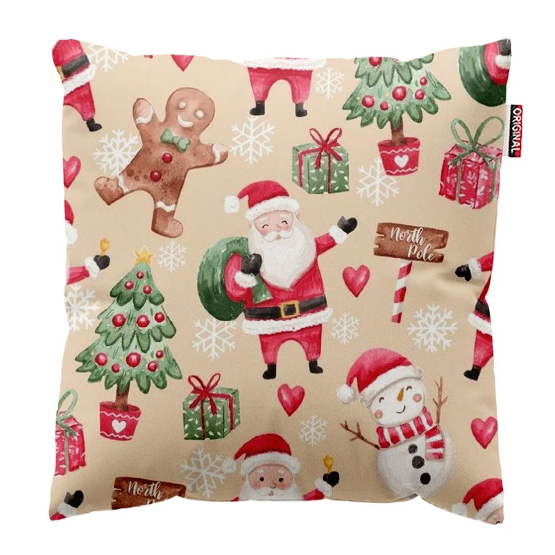 کوسن پاد آفرین طرح کریسمس بابانوئل کد 2645 سایز 30*30 سانتی متر