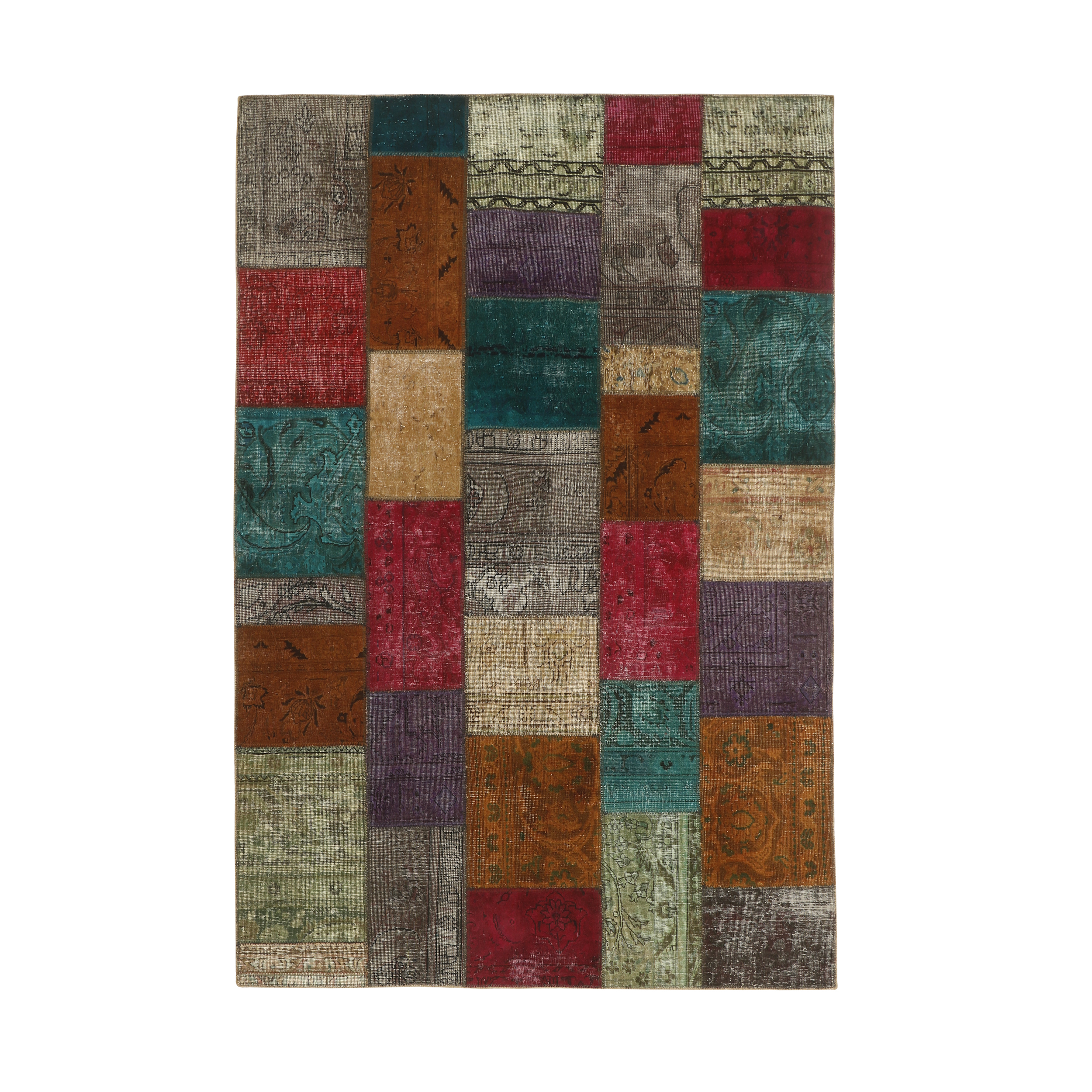  کلاژ فرش دستبافت چهار متری مدل تکه دوزی کد 541002