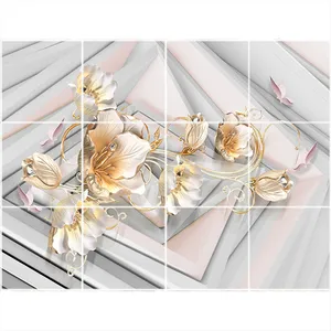 تایل سقفی طرح شاخه گل کد 3D1955-12 سایز 60x60 سانتی متر مجموعه 12عددی