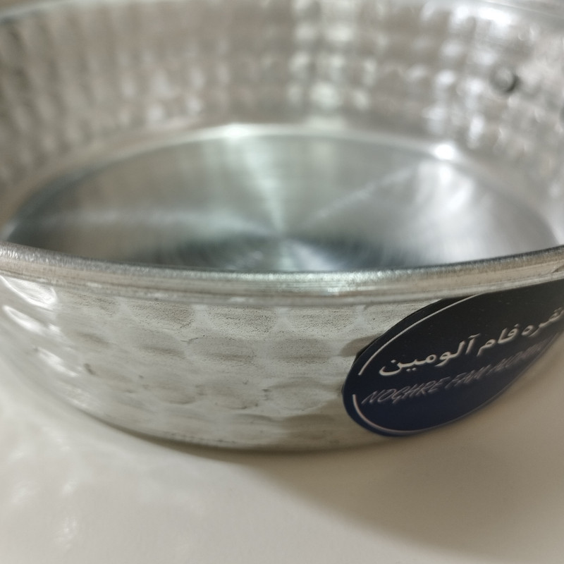 تابه نقره فام آلومین مدل تک دسته طرح چکشی سایز 20