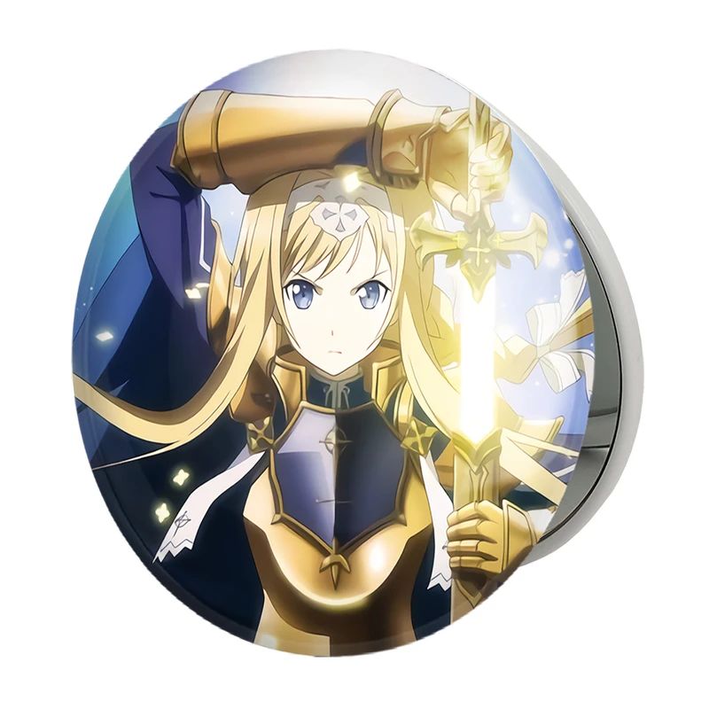 آینه جیبی خندالو طرح آلیس ساما انیمه هنر شمشیر زنی آنلاین مدل تاشو کد 12067 