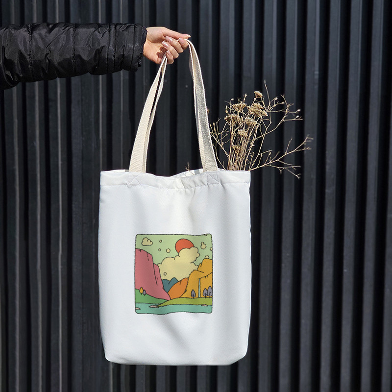 ساک خرید پارچه ای خندالو طرح طبیعت مدل توت بگ کد 7350